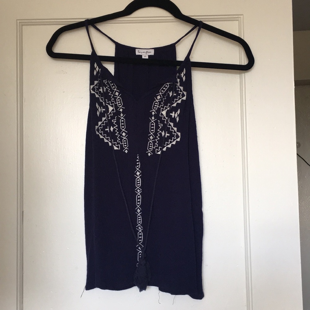 Flowy Navy Patterned Top